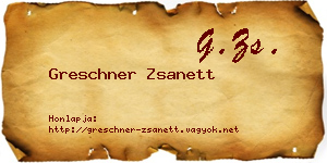 Greschner Zsanett névjegykártya